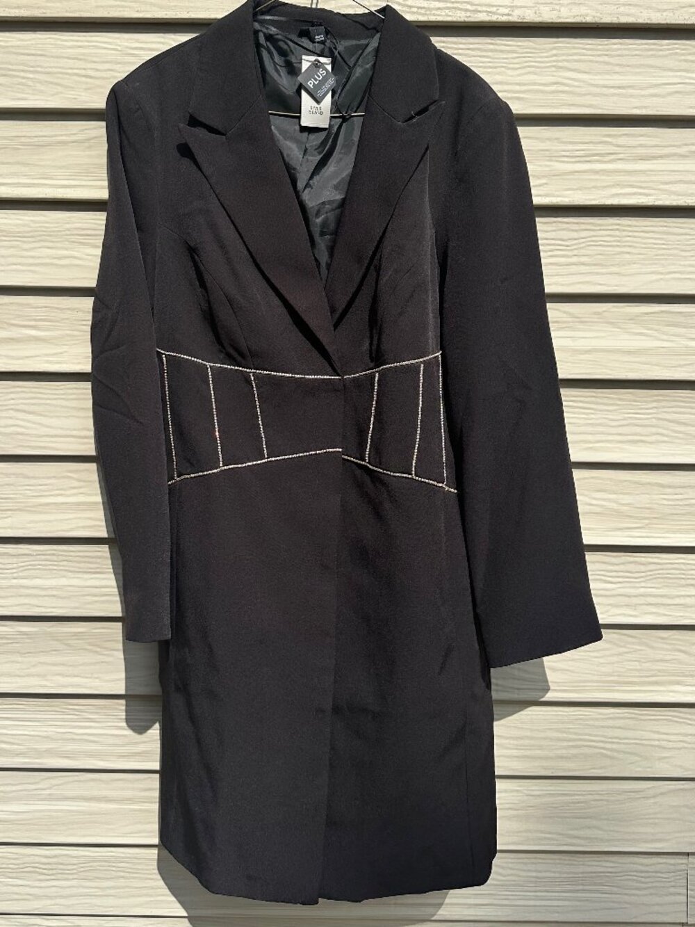Diamante Corset Detail Mini Blazer Dress